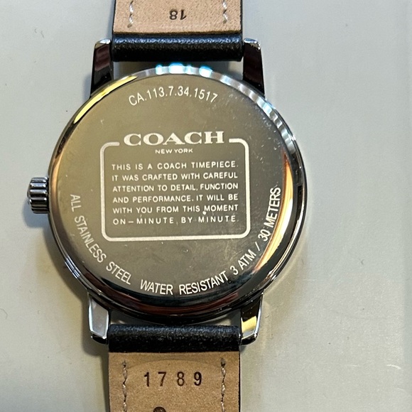 Coach Park Watch With 36mm Black Face With Gunmetal Grey Carriage - Picture 3 of 5